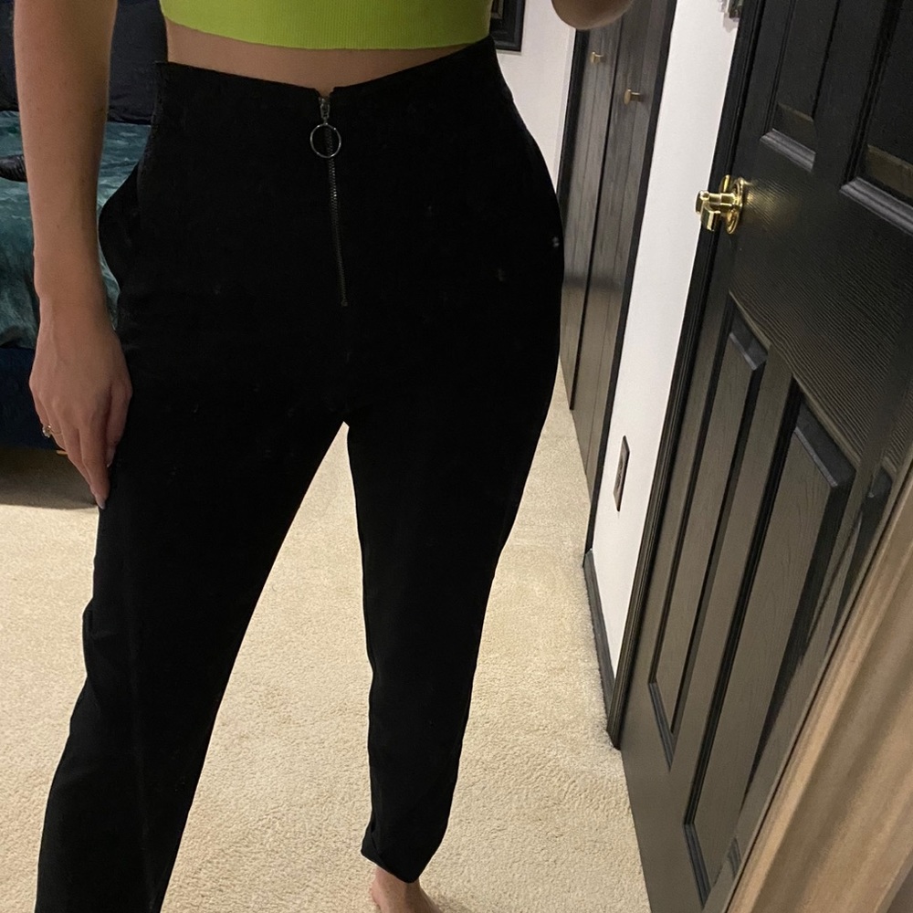 Danielle Bernstein Zip Up Black Pants Size 8